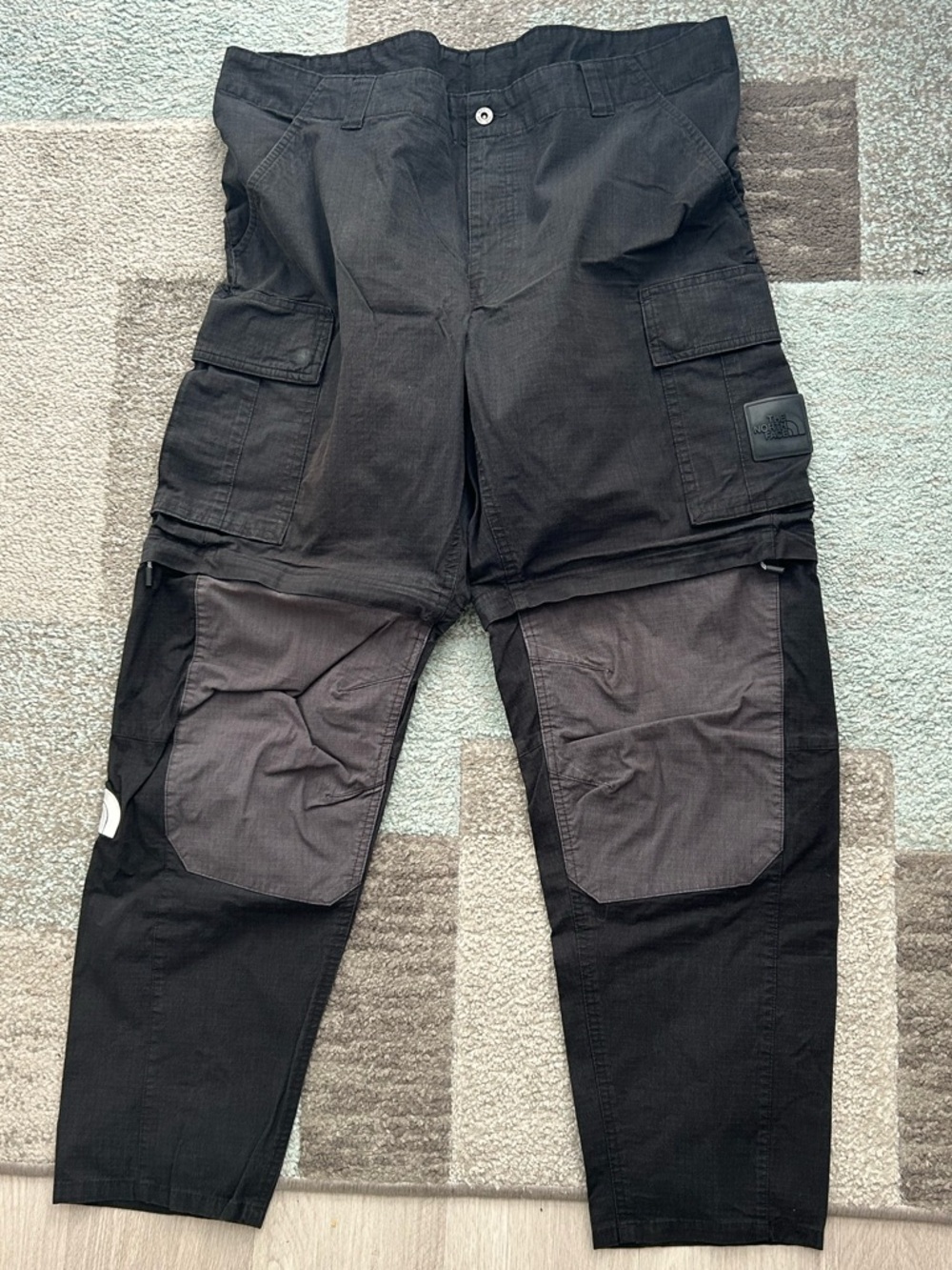 The North Face Black Cargo Pants with Gray Knee Panels